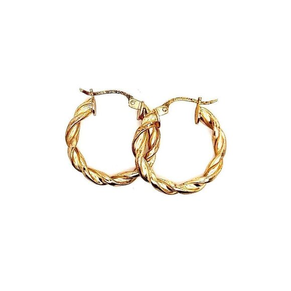 Gold Vermeil Twisted Hoops - Picture 1 of 3